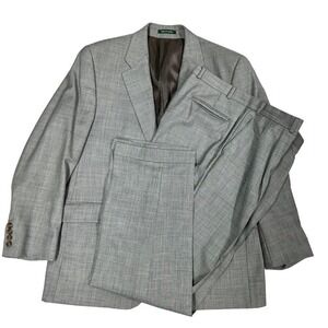 VTG Green Label LRL Ralph Lauren Woolmark Gray 2 PC Suit Pure Wool 42R